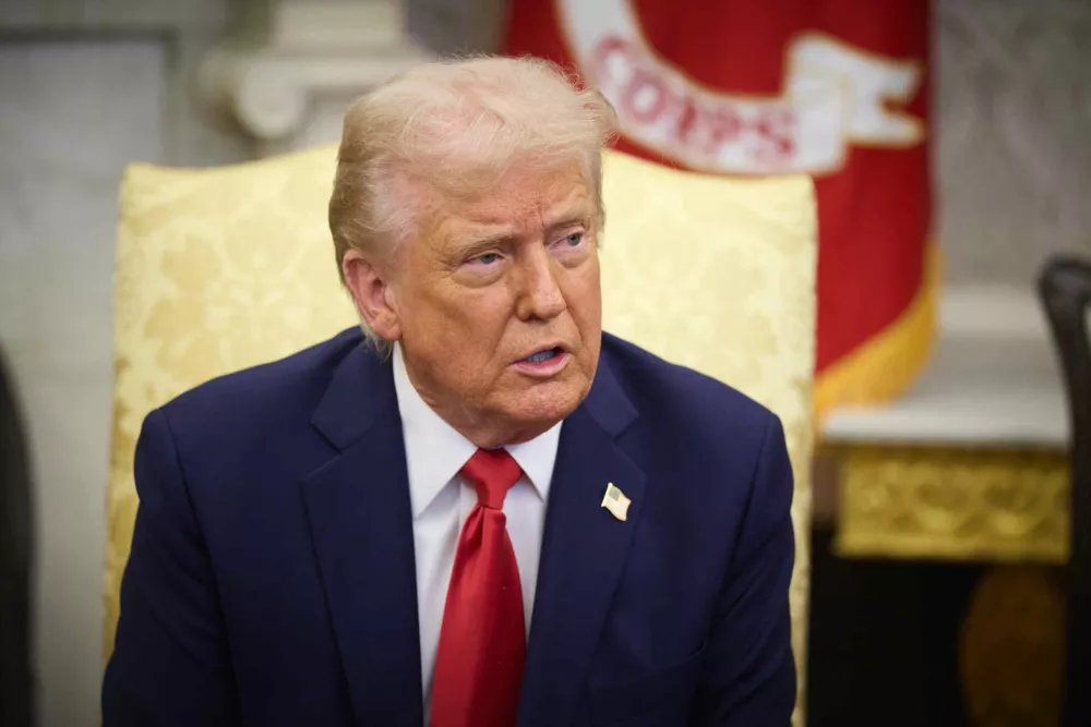 FILED - 28 February 2025, US, Washington: US President Donald Trump speaks during a meeting in the White House. Photo: -/Ukrainian Presidency/dpa - ATTENTION: editorial use only and only if the credit mentioned above is referenced in full