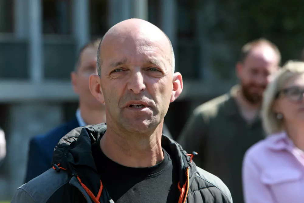 15.05.2025 - novinarska konferenca sindikatov in delavskih organizacij, ki nasprotujejo pokojninski reformiDavid ŠvarcFoto: Tomaž Skale