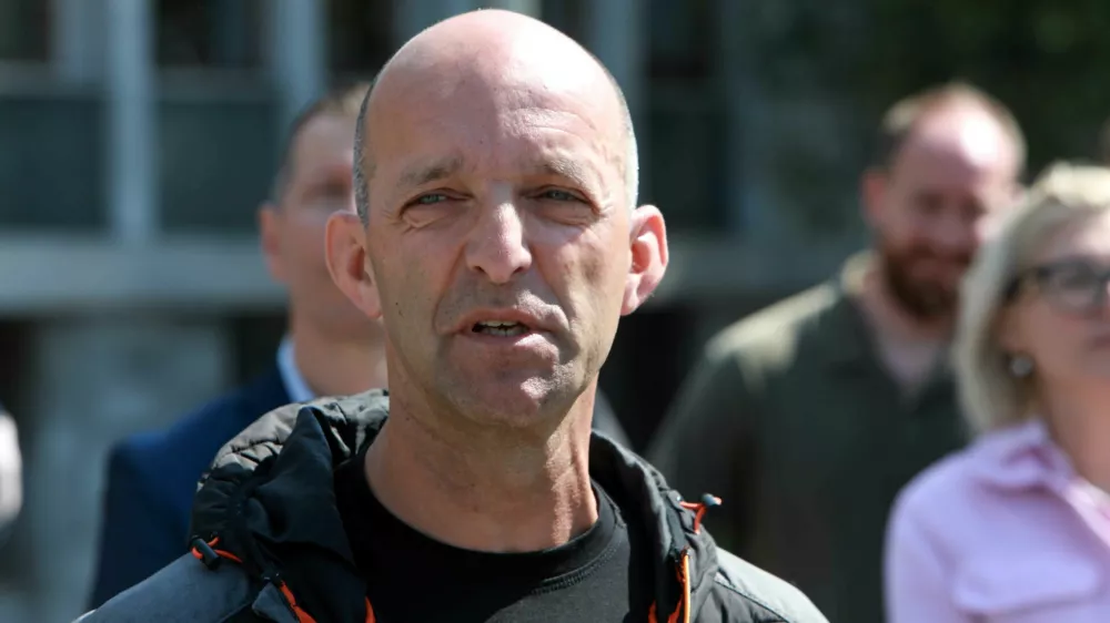 15.05.2025 - novinarska konferenca sindikatov in delavskih organizacij, ki nasprotujejo pokojninski reformiDavid ŠvarcFoto: Tomaž Skale