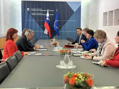 Manuela Khom, namestnica štajerskega deželnega glavarja, Marko Štucin, državni sekretar na MZEZ