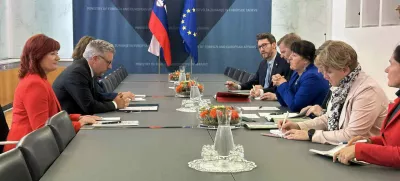 Manuela Khom, namestnica štajerskega deželnega glavarja, Marko Štucin, državni sekretar na MZEZ