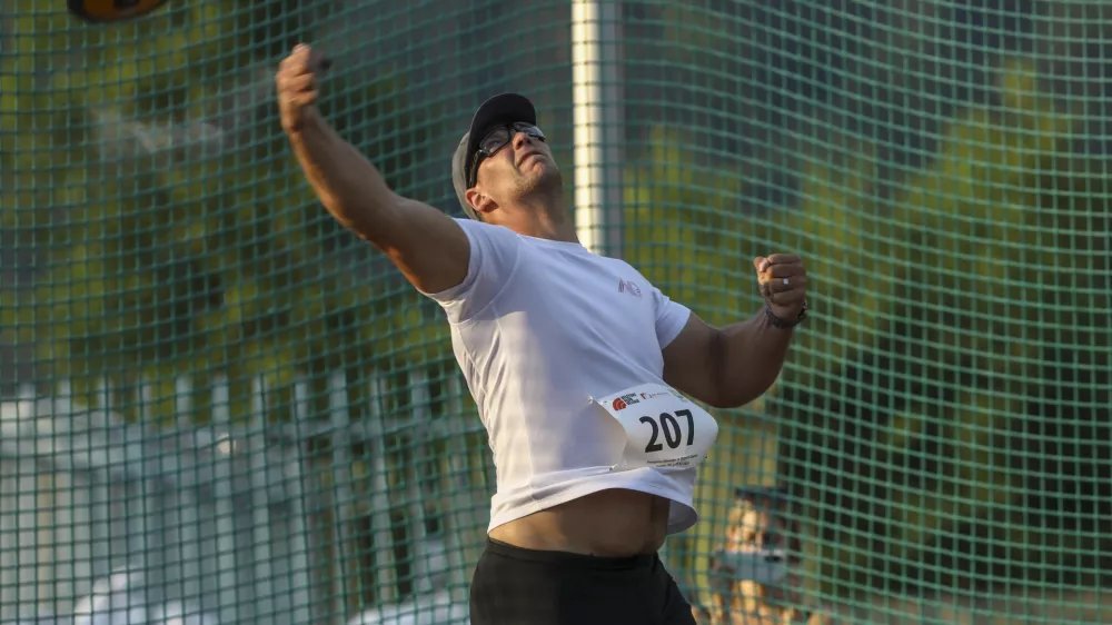 Kristjan Čeh disk9.7.2023 - Atletika - Državno prvenstvo v atletiki Velenje - atletska zveza slovenijeFOTO: Luka Cjuha