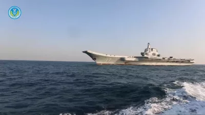Chinese aircraft carrier Shandong is seen in this screenshot taken from a video titled "Subdue Demons and Vanquish Evils", released by the Eastern Theatre Command of China's People's Liberation Army (PLA) on April 1, 2025. Eastern Theatre Command/Handout via REUTERS ATTENTION EDITORS - THIS IMAGE WAS PROVIDED BY A THIRD PARTY. MANDATORY CREDIT. NO RESALES. NO ARCHIVES.   TPX IMAGES OF THE DAY