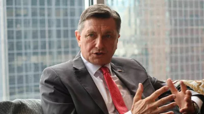 ZDA, New York.Pogovor s predsednikom republike Borutom Pahorjem ob robu zasedanja Generalne skuscine ZN.