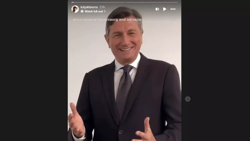 Oznanilo, da bo nekdanji predsednik republike član žirije lepotnega tekmovanja za Miss Universe. Vir: IG