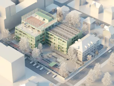 Na natečaju za izbiro strokovno najprimernejše rešitve za gradnjo novega poslopja Centra Iris je zmagal načrt biroja Bevk Perović arhitekti. Foto: Bevk Perović arhitekti