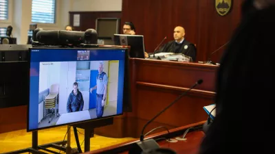 - obtoženi Peter Primožič,- 20.12.2024. - Sojenje obtoženemu Petru Primožiču za umor v Poljanski dolini preko video konference.//FOTO: Bojan Velikonja