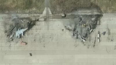 A satellite image shows destroyed TU 95 aircrafts in the aftermath of a drone strike at the Olenya air base, Murmansk region, Russia, June 4, 2025, Maxar Technologies/Handout via REUTERS THIS IMAGE HAS BEEN SUPPLIED BY A THIRD PARTY. NO RESALES. NO ARCHIVES. MANDATORY CREDIT. MUST NOT OBSCURE LOGO.