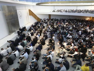 16.6.2024 osrednja bajramska slovesnost ob kurban bajramu, vodil jo bo mufti Nevzet Porić; Muslimanski kulturni center.Foto: Luka Cjuha