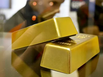 ﻿Ljubljana, Gospodarsko raztavisce. Drugi slovenski kongres plemenitih kovin in surovin. Zlato. Zlate palice. Foto: Stanko Gruden/STA