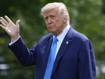 President Donald Trump walks from the Oval Office before departing on Marine One from the South Lawn of the White House, Friday, June 6, 2025, in Washington. (AP Photo/Alex Brandon)