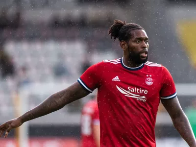 210729 Jay Emmanuel-Thomas of Aberdeen during the UEFA Conference League qualifying match between Häcken and Aberdeen on July 29, 2021 in Göteborg. Photo: Mathias Bergeld / BILDBYRÅN / COP 200 / MI0161 fotboll football soccer fotball uefa conference league häcken aberdeen bbeng kval qualifier No Use Sweden. No Use Norway. No Use Austria.