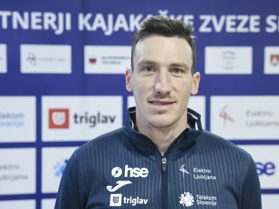 Luka Božič - 03.04.2025 - novinarska konferenca kajak kanu pred začetkom nove tekmovalne sezone//FOTO: Jaka Gasar