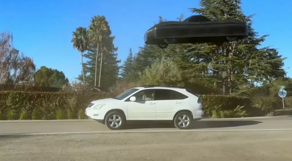 **VIDEO AVAILABLE. CONTACT INFO@COVERMG.COM TO RECEIVE.**A futuristic flying car has successfully flown over another vehicle during a test in the United States, marking a major milestone for airborne transportation. US startup Alef Aeronautics has released footage of its Model Zero prototype taking off and soaring over a parked car on a public road in California - a first-of-its-kind demonstration outside of a controlled test environment. "This drive and flight test represents an important proof of technology in a real-world city environment," said Alef Aeronautics chief executive Jim Dukhovny. "We hope it will be a moment similar to the Wright Brothers' Kitty Hawk video, proving to humanity that new transportation is possible." Unlike most flying car prototypes, which resemble quadcopter drones with external rotor blades or require fold-down wings for takeoff, the Alef Model Zero maintains a conventional car design while concealing its rotors within the chassis. The company has revealed that its fully electric vehicle will have a driving range of 320 kilometres and a flight range of approximately 160km. Founded in 2015, Alef Aeronautics aims to develop an affordable flying vehicle for the masses, rather than just a luxury product for the wealthy. So far, the startup has secured more than 3,300 pre-orders for its Model A, which is set to enter production later this year. A manufacturing deal has already been signed with PUCARA Aero and MYC, a partnership known for producing aviation-grade parts for Airbus and Boeing. With a starting price of around $300,000 (£237,000), the Model A is the company's first commercial flying car. However, Alef is also working on a more affordable Model Z, expected to be priced at around $35,000. "Designed to drive on the street, take off vertically when needed and fly overhead above traffic, we're building the solution to the issues of modern congestion," the company states on its website. "It fits into a regular driving lane and conforms to all traffic regulatory conditions. Alef flying car fits into a regular parking space and inside a regular-sized garage."When: 06 Mar 2025Credit: Alef Aeronautics Inc./INSTARimages**EDITORIAL USE ONLY. MATERIALS ONLY TO BE USED IN CONJUNCTION WITH EDITORIAL STORY. THE USE OF THESE MATERIALS FOR ADVERTISING, MARKETING OR ANY OTHER COMMERCIAL PURPOSE IS STRICTLY PROHIBITED. MATERIAL COPYRIGHT REMAINS WITH STATED PHOTOGRAPHER AND/OR SUPPLIER.**,Image: 972862289, License: Rights-managed, Restrictions: EDITORIAL USE ONLY. MATERIALS ONLY TO BE USED IN CONJUNCTION WITH EDITORIAL STORY. THE USE OF THESE MATERIALS FOR ADVERTISING, MARKETING OR ANY OTHER COMMERCIAL PURPOSE IS STRICTLY PROHIBITED. MATERIAL COPYRIGHT REMAINS WITH STATED PHOTOGRAPHER AND/OR SUPP, Model Release: no