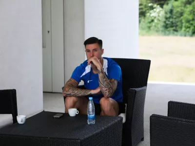 - Benjamin Šeško,- 05.06.2025. - Trening slovenske nogometne reprezentance pred prijateljskima tekmama z Luksemburgom in Bosno in Hercegovino.//FOTO: Bojan Velikonja