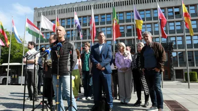 15.05.2025 - novinarska konferenca sindikatov in delavskih organizacij, ki nasprotujejo pokojninski reformiFoto: Tomaž Skale