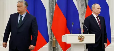 Hungary's Prime Minister Viktor Orban and Russia's President Vladimir Putin attend a press conference following their meeting in Moscow, Russia July 5, 2024. REUTERS/Evgenia Novozhenina