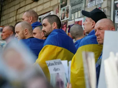 Ukrainian prisoners of war (POWs) are seen as they return after a swap, amid Russia's attack on Ukraine, in an undisclosed location in Ukraine June 10, 2025. REUTERS/Maksym Kishka