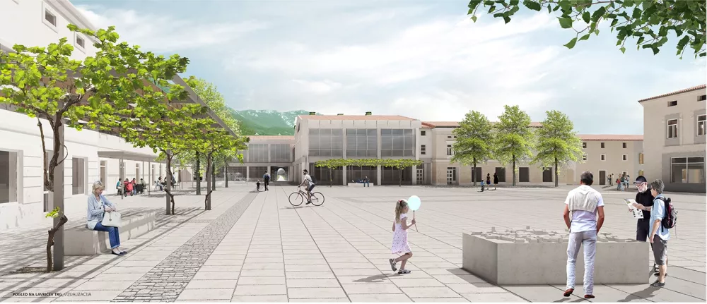 ﻿Ajdovščina, Lavričev trg, idejna ureditev trga, arhitekturni biro Ravnikar Potokar / Foto: Ravnikar Potokar Arhitekturni Bi