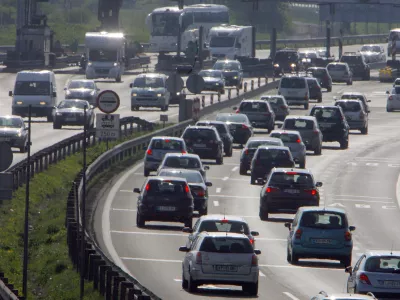 - Gneča na avtocesti Ljubljana Koper  //FOTO: Jaka Adamič