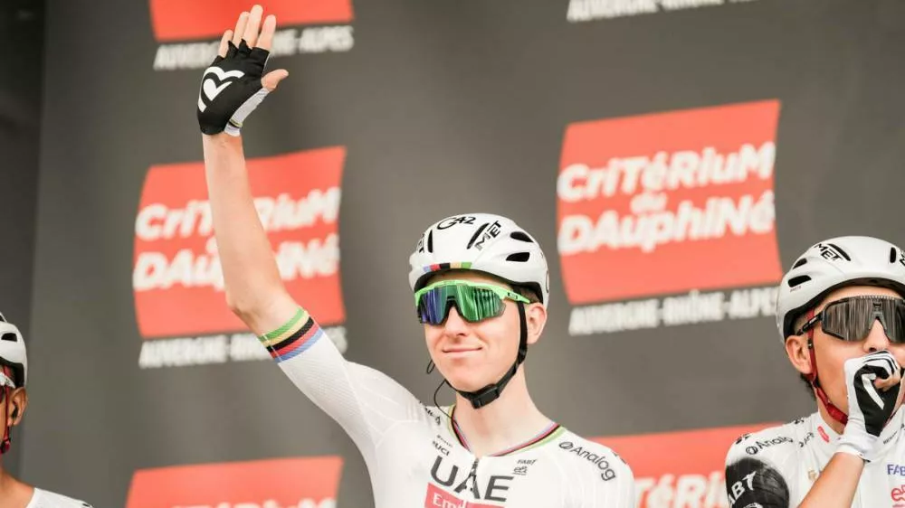 Tadej Pogačar uživa na dirki po Dofineji, čeprav je za njim slabši kronometer. F A.S.O.