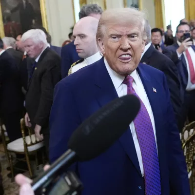 President Donald Trump departs after signing a bill blocking California's rule banning the sale of new gas-powered cars by 2035, in the East Room of the White House, Thursday, June 12, 2025, in Washington. (AP Photo/Alex Brandon)