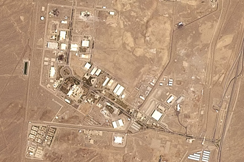 This satellite image from Planet Labs PBC shows the Natanz nuclear enrichment site in Iran after an Israeli strike Saturday, June 14, 2025. (Planet Labs PBC via AP)