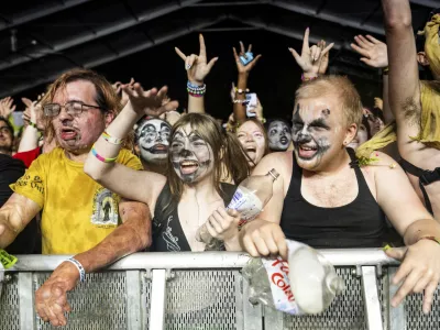 Festivalgoers are seen during the Bonnaroo Music & Arts Festival on Thursday, June 12, 2025, in Manchester, Tenn. (Photo by Amy Harris/Invision/AP)