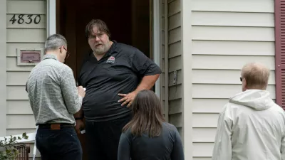 David Carlson, a roommate who lives at a residence associated with 57-year-old Vance Luther Boelter, primary suspect involved in the deaths of senior Democratic state assemblywoman Melissa Hortman and her husband, speaks with media at his home, in Minneapolis, Minnesota, U.S., June 14, 2025.  REUTERS/Tim Evans