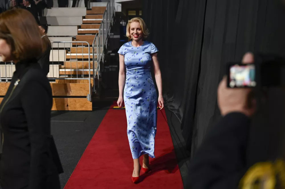 Urška Klakočar Zupančič25.4.2025 Proslava - Dan boja proti okupatorju - TržičFOTO: Nik Erik Neubauer