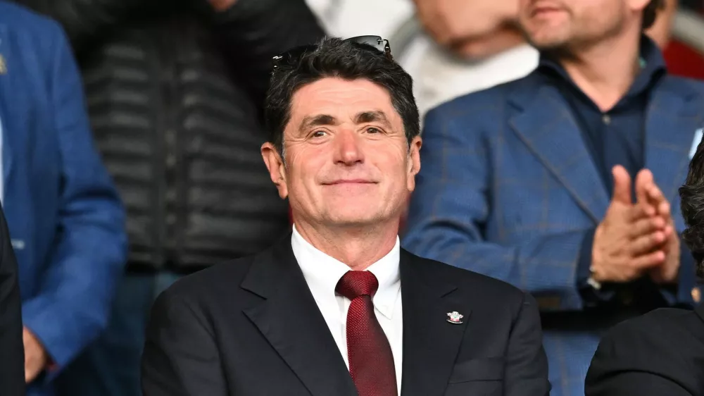 Southampton v West Bromwich Albion EFL Sky Bet Championship 17/05/2024. Play Off Leg 2 of 2 Southampton owner Dragan Solak during the EFL Sky Bet Championship second leg play-off match between Southampton and West Bromwich Albion at the St Mary s Stadium, Southampton, England on 17 May 2024. Southampton St Mary s Stadium Hampshire England Editorial use only DataCo restrictions apply See www.football-dataco.com, Copyright: xGrahamxHuntx PSI-19719-0190,Image: 874009309, License: Rights-managed, Restrictions:, Model Release: noFoto: Profimedia