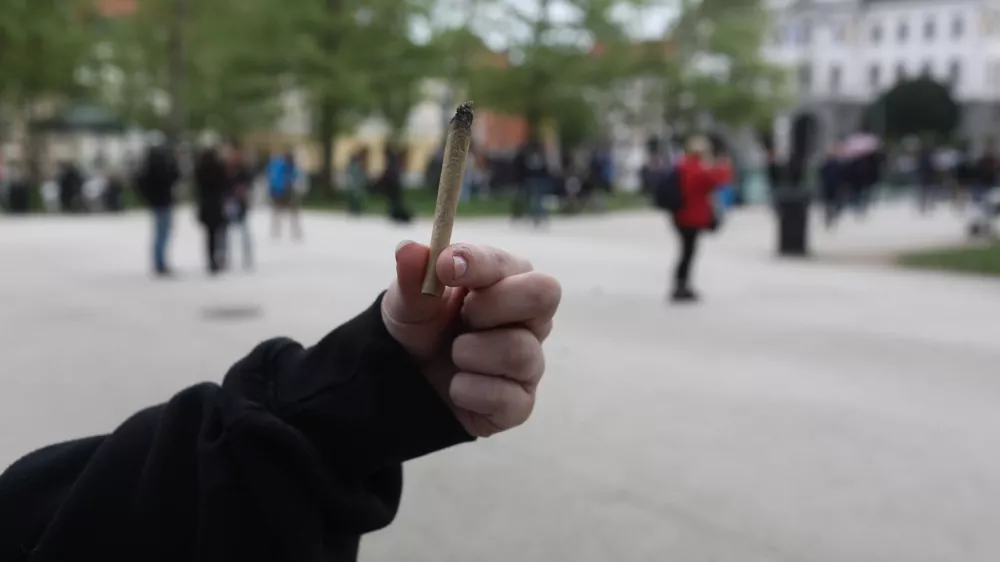 joint. - 18.04.2024. - Tradicionalni Marihuana marš 2024, ki ga organizira Študentska organizacija Univerze v Ljubljani. FOTO: Bojan Velikonja