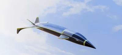Hypersonic Jet aircraft in sky. Future technology with supersonic Jet. 3d render.
