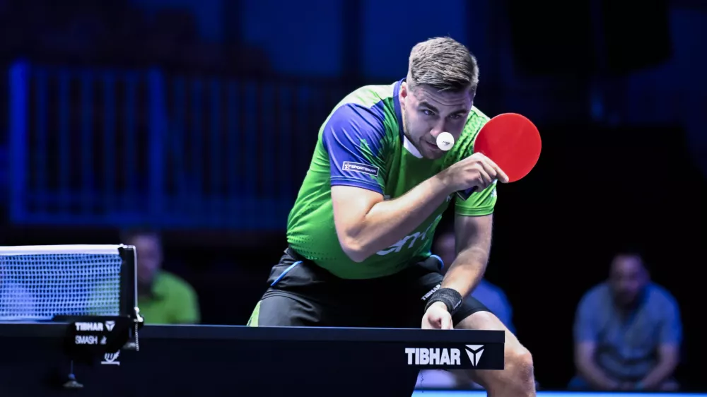 22.06.2025 - polfinale: Darko Jorgić VS Felix Lebrun, domači namiznoteniški turnir WTT Star Contender v Ljubljani FOTO: Nik Erik Neubauer