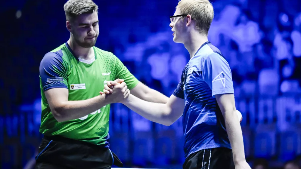 22.06.2025 - polfinale: Darko Jorgić VS Felix Lebrun, domači namiznoteniški turnir WTT Star Contender v Ljubljani FOTO: Nik Erik Neubauer