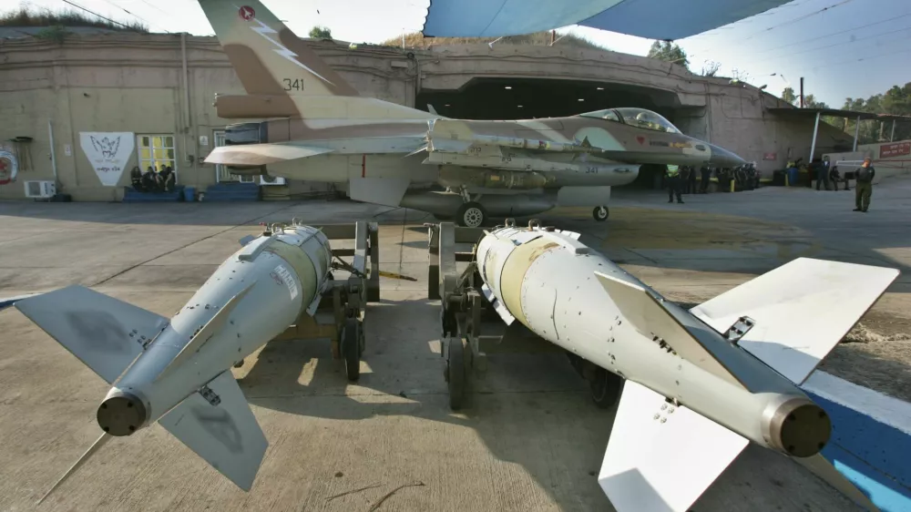 An Israeli F-16 fighter jet advances as it prepares to take off for a mission in Lebanon at Ramat David air force base in northern Israel, Thursday, July 20, 2006. Israeli warplanes launched new airstrikes on Beirut's southern suburbs, a Hezbollah stronghold, shortly after daybreak Thursday, followed by strikes in the guerrillas' heartland in the south and eastern Bekaa Valley. (AP Photo/Baz Ratner)