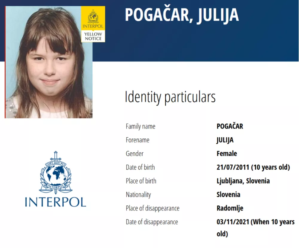 Iskanje pogrešane Julije. Vir: Policija