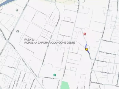 Ljubljana.Zaradi nadaljevanja obnove cestisca in plocnikov bo od 26. junija od 9. ure do predvidoma 10. avgusta v Ljubljani za ves promet zaprta Vodovodna cesta na obmocju sedeza javnega podjetja Voka Snaga.Foto: MOL