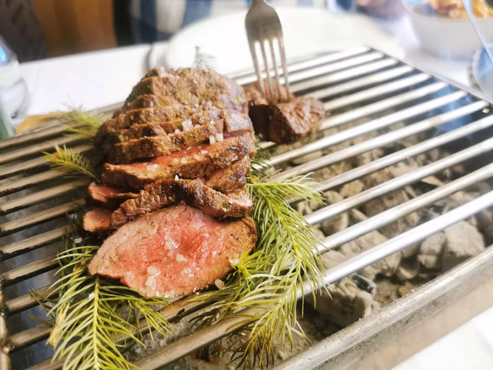 Jelen na posteljici smrečja, Gostišče Javornik / Foto: Miha First