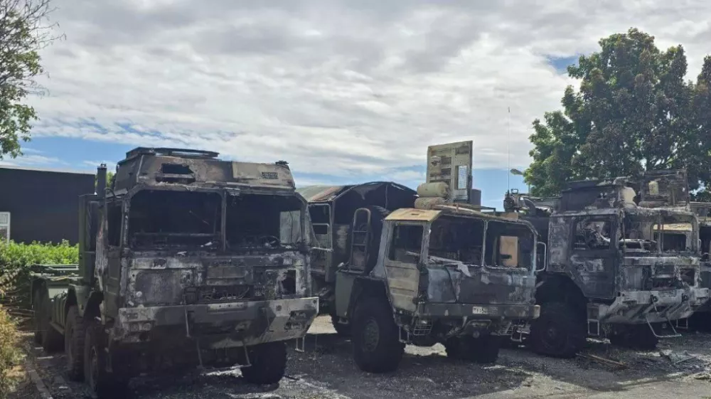 Posledice domnevne ruske sabotaže. Vir: X