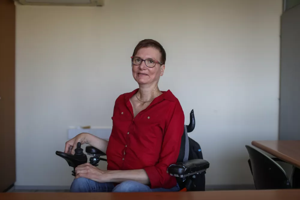  - 13.08.2025. - Mateja Toman, predsednico Društva distrofikov Slovenije.//FOTO: Bojan Velikonja / Foto: Bojan Velikonja