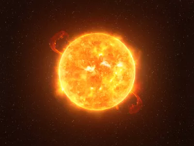 Betelgeuse star against starry sky artistic vision, elements of this image furnished by NASA / Foto: Dzika_mrowka