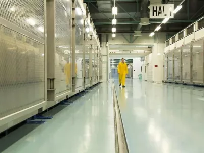 Fotografija notranjosti jedrskega obrata v Fordo juzno od Teherana, ki jo je objavila iranska jedrska agencija (AEOI). Fordov, IAEA