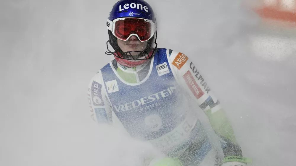 Alpine Skiing - FIS Alpine Ski World Cup - Women's Slalom - Courchevel, France - January 30, 2025 Slovenia's Andreja Slokar reacts after the second run REUTERS/Christian Hartmann