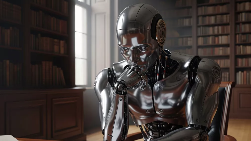 Takole je umetna inteligenca narisala samo sebe na izpitu. Tudi vam deluje malce razočarana? / Foto: Gemini