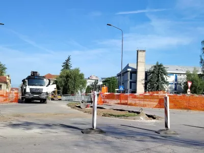 Začetek gradnje mostu pri nekdanjem celjskem Topru