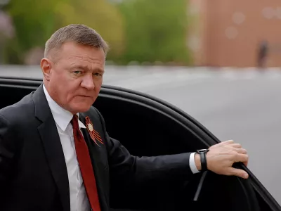 FILE PHOTO: Russian Minister of Transport Roman Starovoit arrives at a meeting of President Vladimir Putin with Venezuelan President Nicolas Maduro at the Kremlin in Moscow, Russia, May 7, 2025. REUTERS/Maxim Shemetov/File Photo