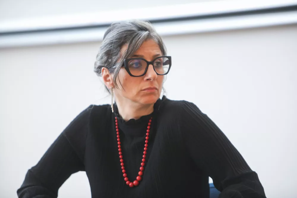 - 09.07.2025. - Posebna poročevalka ZN za okupirana palestinska ozemlja Francesca Albanese na strokovnem posvetu na Pravni fakulteti v Ljubljani.//FOTO: Bojan Velikonja