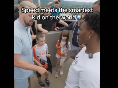 Edvard in Frida Kaloh sta srečala vplivneža IShowSpeed in navdušila uporabnike spleta.