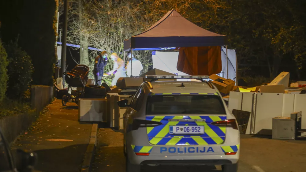 10.11.2024 - Popoldne so na območju Šiške v Ljubljani odkrili ostanke dojenčka - detomor - Ulica Draga - Naselje pri koseškem bajerjuFOTO: LUKA CJUHA